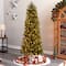 7.5ft. Pre-Lit Slim Colorado Mountain Spruce Artificial Christmas Tree, Multifunction White Micro LED Lights